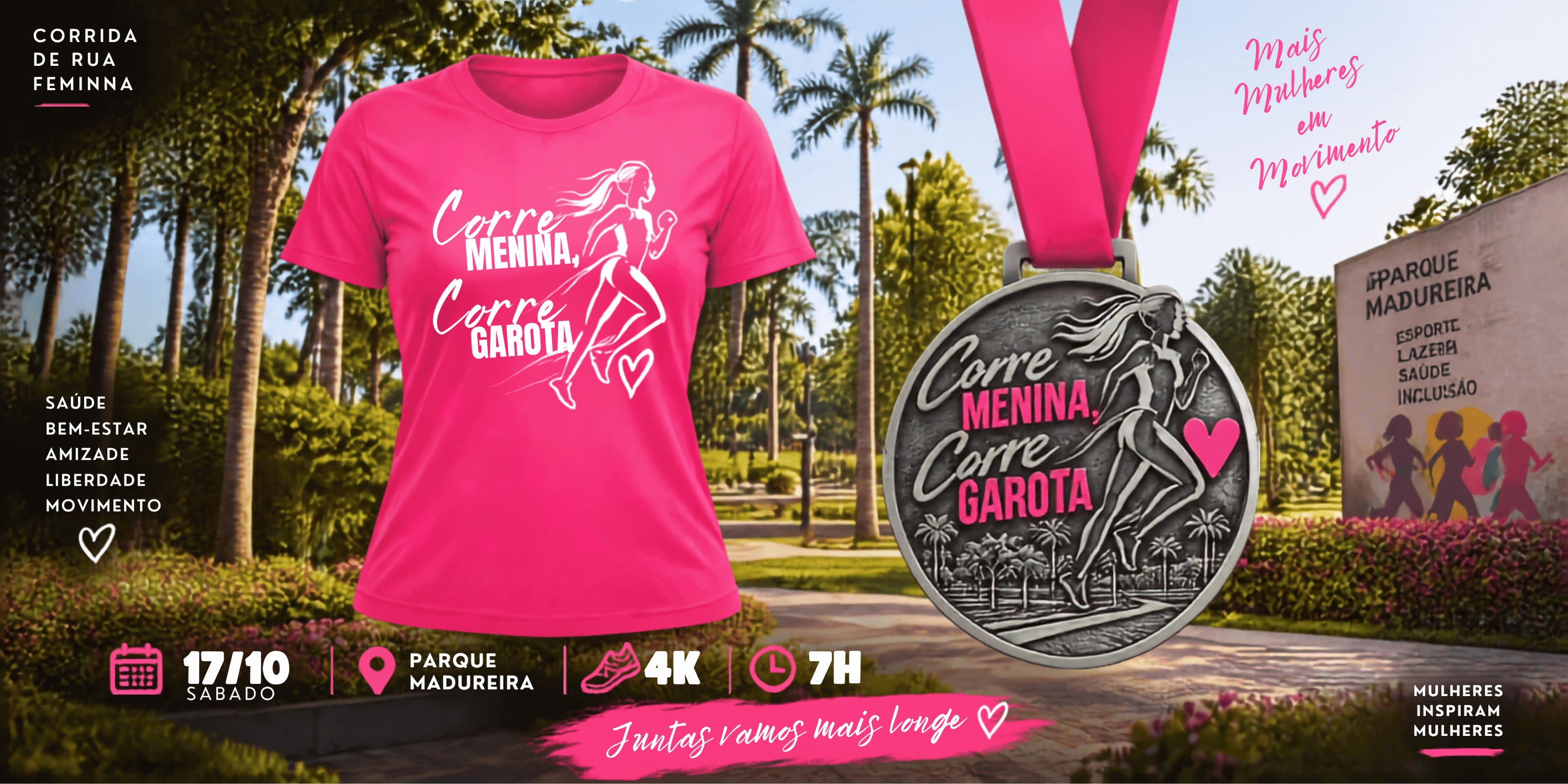 Banner — Corre Menina - Corre Garota - Parque Madureira